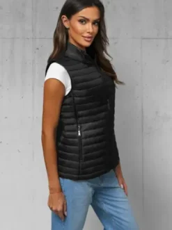 Kamizelka damska pikowana czarna JS/16M9072/392^Ozonee Online