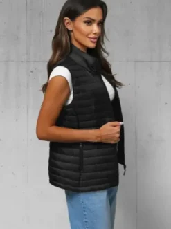 Kamizelka damska pikowana czarna JS/16M9072/392^Ozonee Online