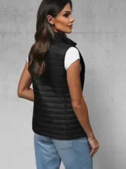 Kamizelka damska pikowana czarna JS/16M9072/392^Ozonee Online