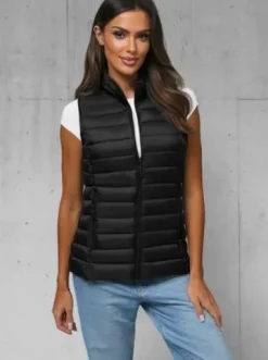 Kamizelka damska pikowana czarna JS/16M9155/392^Ozonee New
