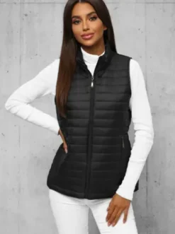 Kamizelka damska pikowana czarna JS/16M9072/392^Ozonee New