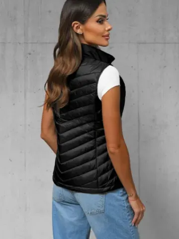 Kamizelka damska pikowana czarna JS/16M9063/392^Ozonee Outlet
