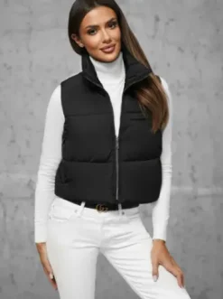 Kamizelka damska pikowana czarna JS/16M9079/392Z^Ozonee Discount