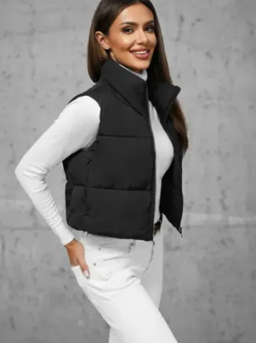 Kamizelka damska pikowana czarna JS/16M9079/392Z^Ozonee Discount