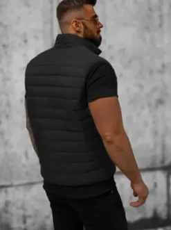 Kamizelka męska pikowana czarna JS/MY77^Ozonee Fashion