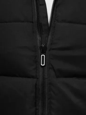 Kamizelka męska z kapturem czarna JS/84M3028/392^Ozonee New