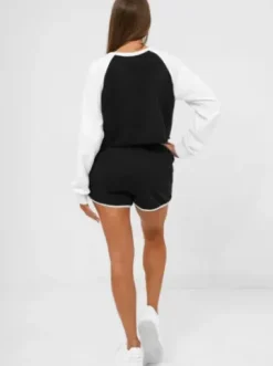 Komplet dresowy damski dwuczęściowy czarno-biały JS/M58631AB^Ozonee New