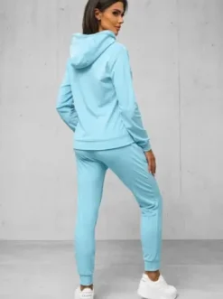 Komplet dresowy damski welurowy jasno-niebieski JS/8C1176/50Z^Ozonee Fashion