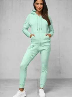 Komplet dresowy damski welurowy miętowy JS/8C1176/39Z^Ozonee Fashion
