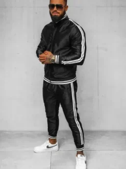 Komplet dresowy męski czarny O/3C103/9^Ozonee Fashion