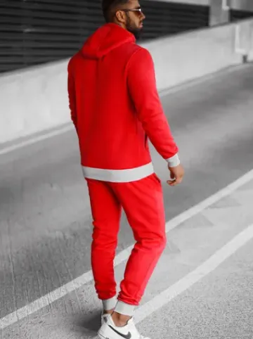 Komplet dresowy męski czerwony JS/8C59/18Z^Ozonee Fashion