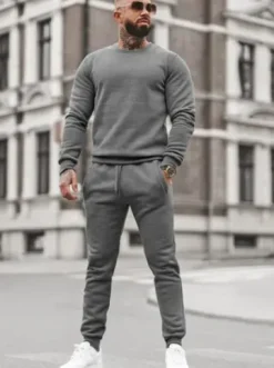 Komplet dresowy męski grafitowy JS/68C10380/5Z^Ozonee Fashion