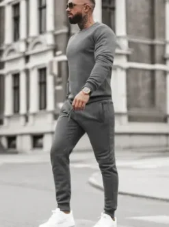 Komplet dresowy męski grafitowy JS/68C10380/5Z^Ozonee Fashion