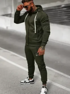 Komplet dresowy męski khaki O/LN11760^Ozonee Discount