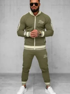 Komplet dresowy męski khaki O/FF5030AB^Ozonee Online