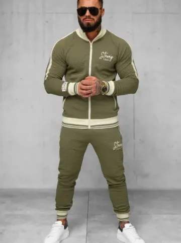 Komplet dresowy męski khaki O/FF5030AB^Ozonee Online