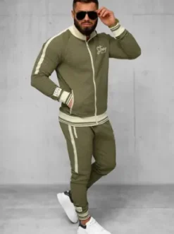 Komplet dresowy męski khaki O/FF5030AB^Ozonee Online