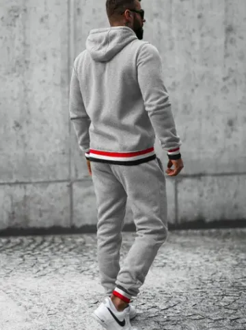 Komplet dresowy męski szary JS/8C65/2^Ozonee Fashion