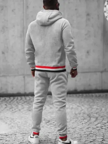 Komplet dresowy męski szary JS/8C60/2^Ozonee Fashion