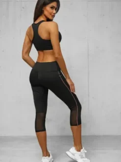 Komplet sportowy dwuczęściowy damski czarny O/XL012/1Z^Ozonee Online