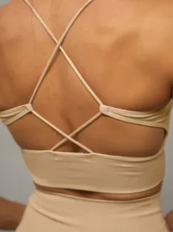 Komplet sportowy dwuczęściowy damski beżowy O/YJS7714^Ozonee Discount