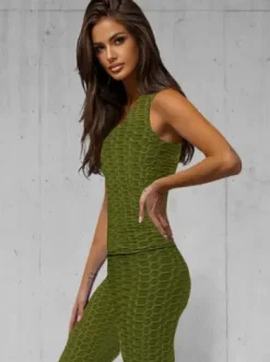 Komplet sportowy dwuczęściowy khaki JS/YW88037/7Z^Ozonee Outlet