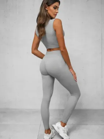Komplet sportowy dwuczęściowy damski szary O/SY2317^Ozonee New