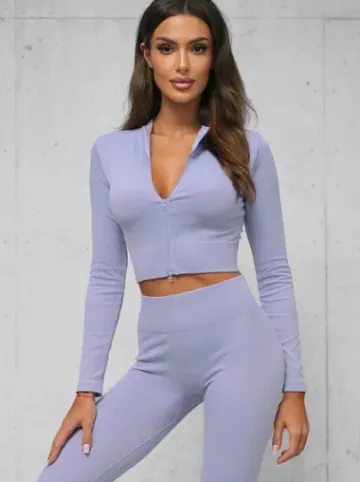 Komplet sportowy dwuczęściowy damski jasno-fioletowy O/SY2308^Ozonee Fashion