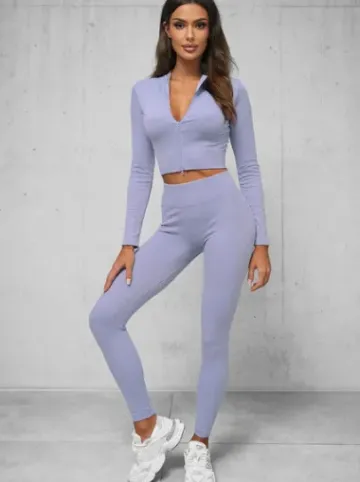 Komplet sportowy dwuczęściowy damski jasno-fioletowy O/SY2308^Ozonee Fashion