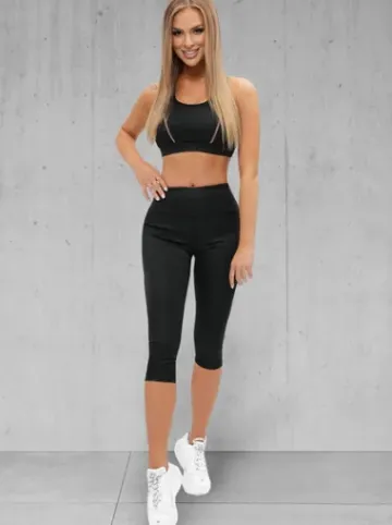 Komplet sportowy dwuczęściowy damski czarny O/XL012/1Z^Ozonee Fashion