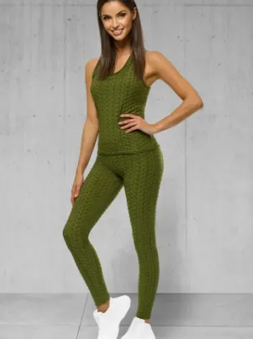 Komplet sportowy dwuczęściowy khaki JS/YW88037/7^Ozonee Best