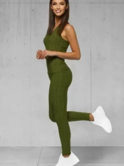 Komplet sportowy dwuczęściowy khaki JS/YW88037/7^Ozonee Best