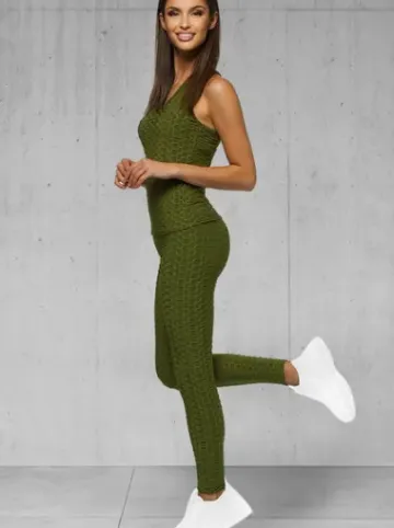 Komplet sportowy dwuczęściowy khaki JS/YW88037/7^Ozonee Best