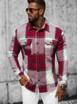 Koszula flanelowa męska bordowa NB/MC727R^Ozonee Best
