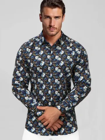 Koszula męska granatowa O/V153^Ozonee Fashion