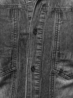 Koszula męska jeansowa szara NB/MC712G^Ozonee Fashion