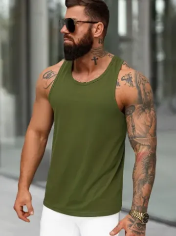 Koszulka bez rękawów męska khaki JS/99002Z^Ozonee Hot