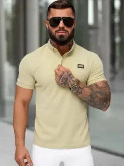 Koszulka męska polo beżowa O/YN2/577^Ozonee Hot