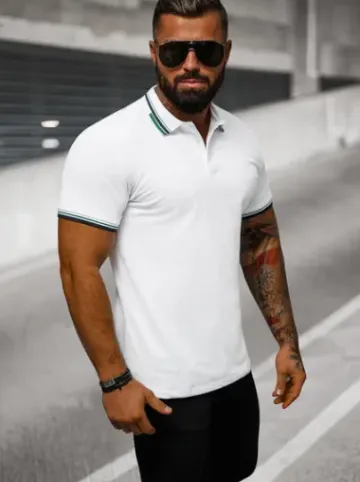 Koszulka męska polo biała O/DA736^Ozonee Discount