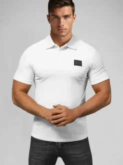 Koszulka męska polo biała NB/MT3018^Ozonee Outlet