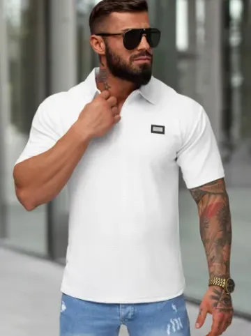 Koszulka męska polo biała O/YN2/593^Ozonee Fashion