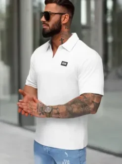 Koszulka męska polo biała O/YN2/593^Ozonee Fashion
