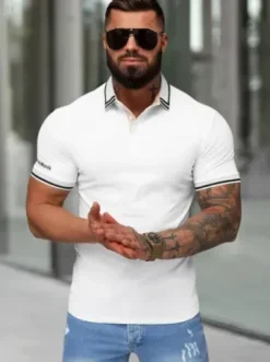 Koszulka męska polo biała O/YN2/559^Ozonee Fashion