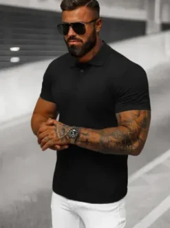 Koszulka męska polo czarna JS/8T80/3Z^Ozonee Fashion