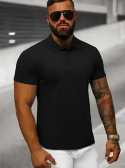 Koszulka męska polo czarna JS/8T80/3Z^Ozonee Fashion