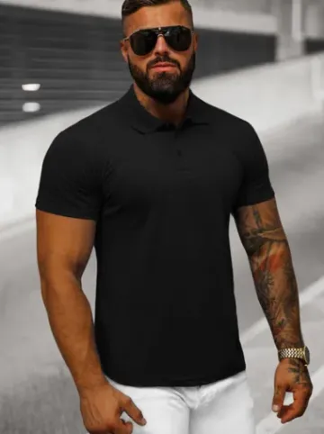 Koszulka męska polo czarna JS/8T80/3Z^Ozonee Fashion