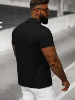 Koszulka męska polo czarna JS/8T80/3Z^Ozonee Fashion
