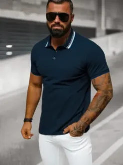 Koszulka męska polo granatowa O/DA719^Ozonee Hot