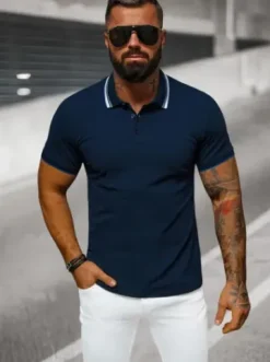 Koszulka męska polo granatowa O/DA719^Ozonee Hot