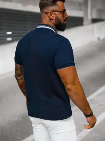 Koszulka męska polo granatowa O/DA719^Ozonee Hot